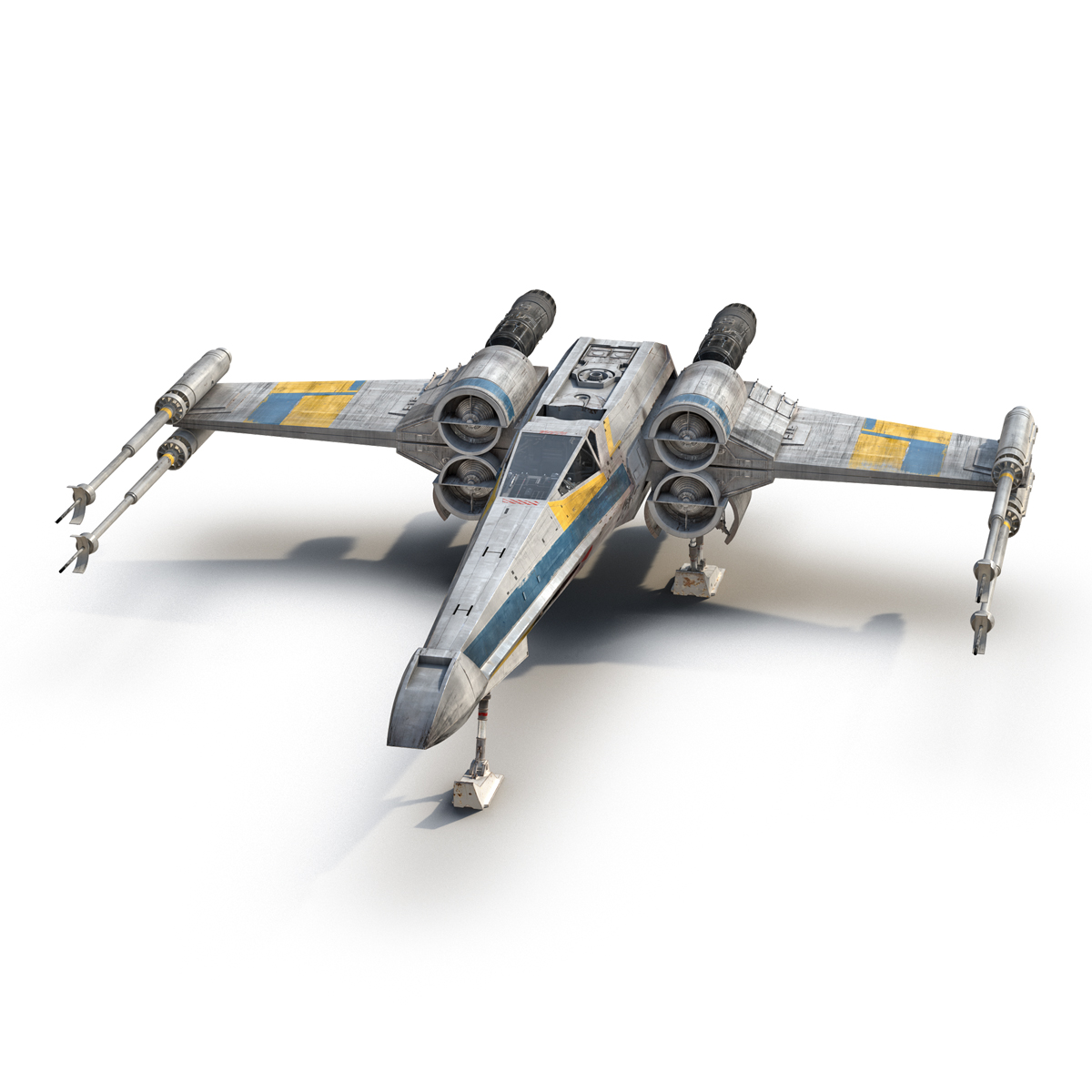 3D model Star Wars X Wing Starfighter Blue 2