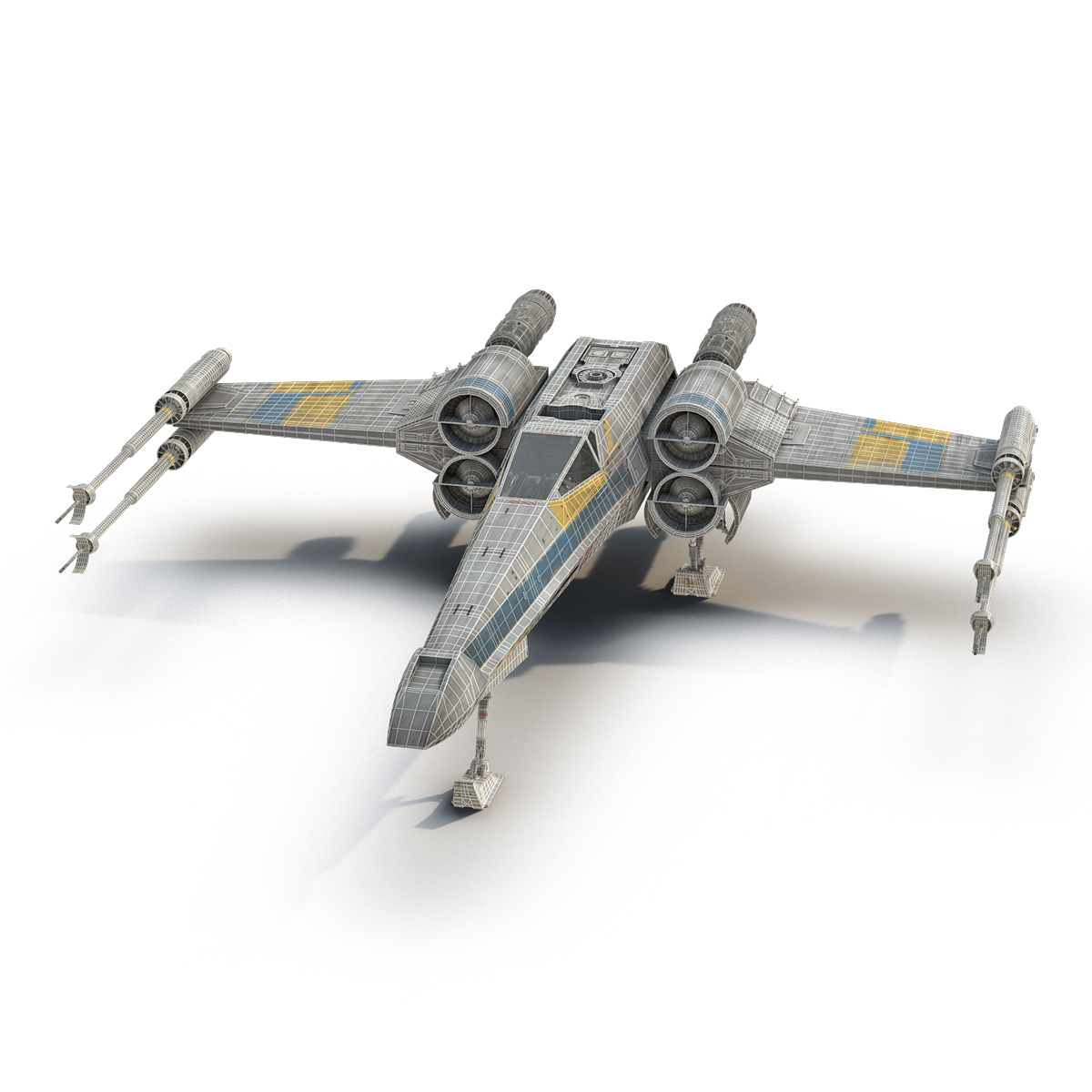 3D model Star Wars X Wing Starfighter Blue 2