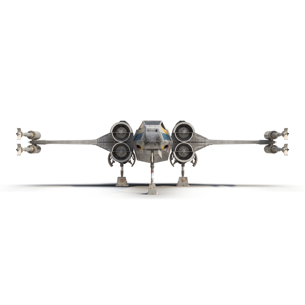 3D model Star Wars X Wing Starfighter Blue 2