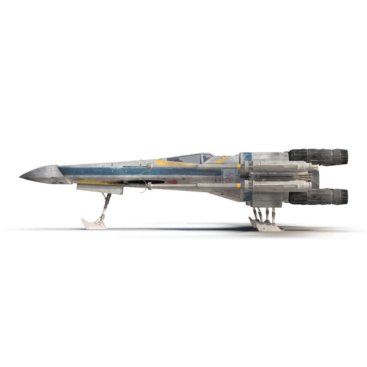 3D model Star Wars X Wing Starfighter Blue 2