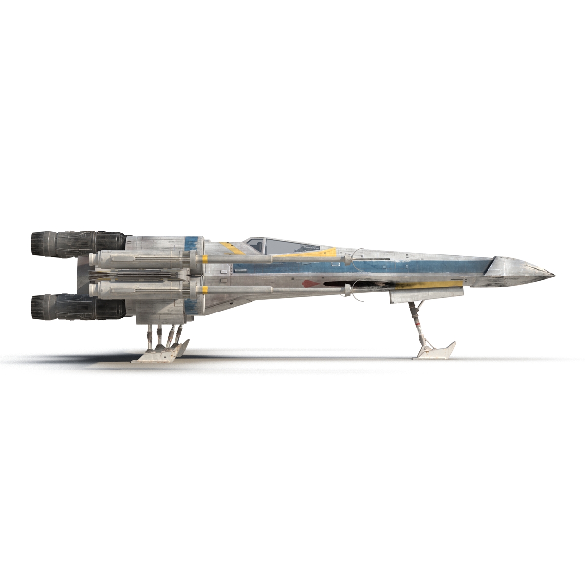 3D model Star Wars X Wing Starfighter Blue 2