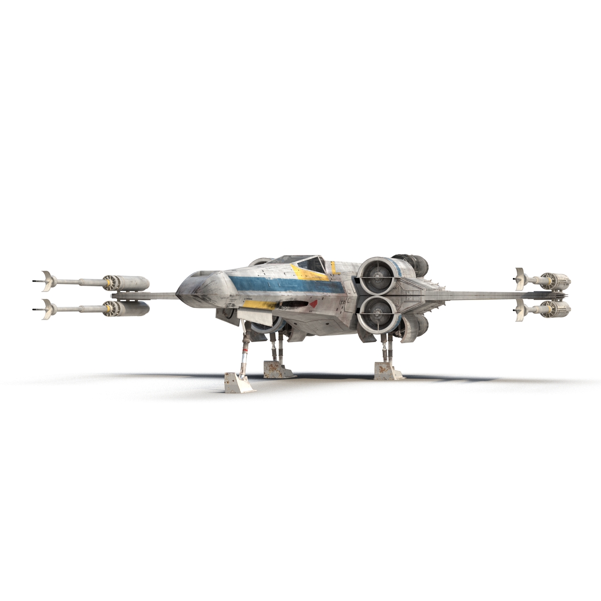 3D model Star Wars X Wing Starfighter Blue 2