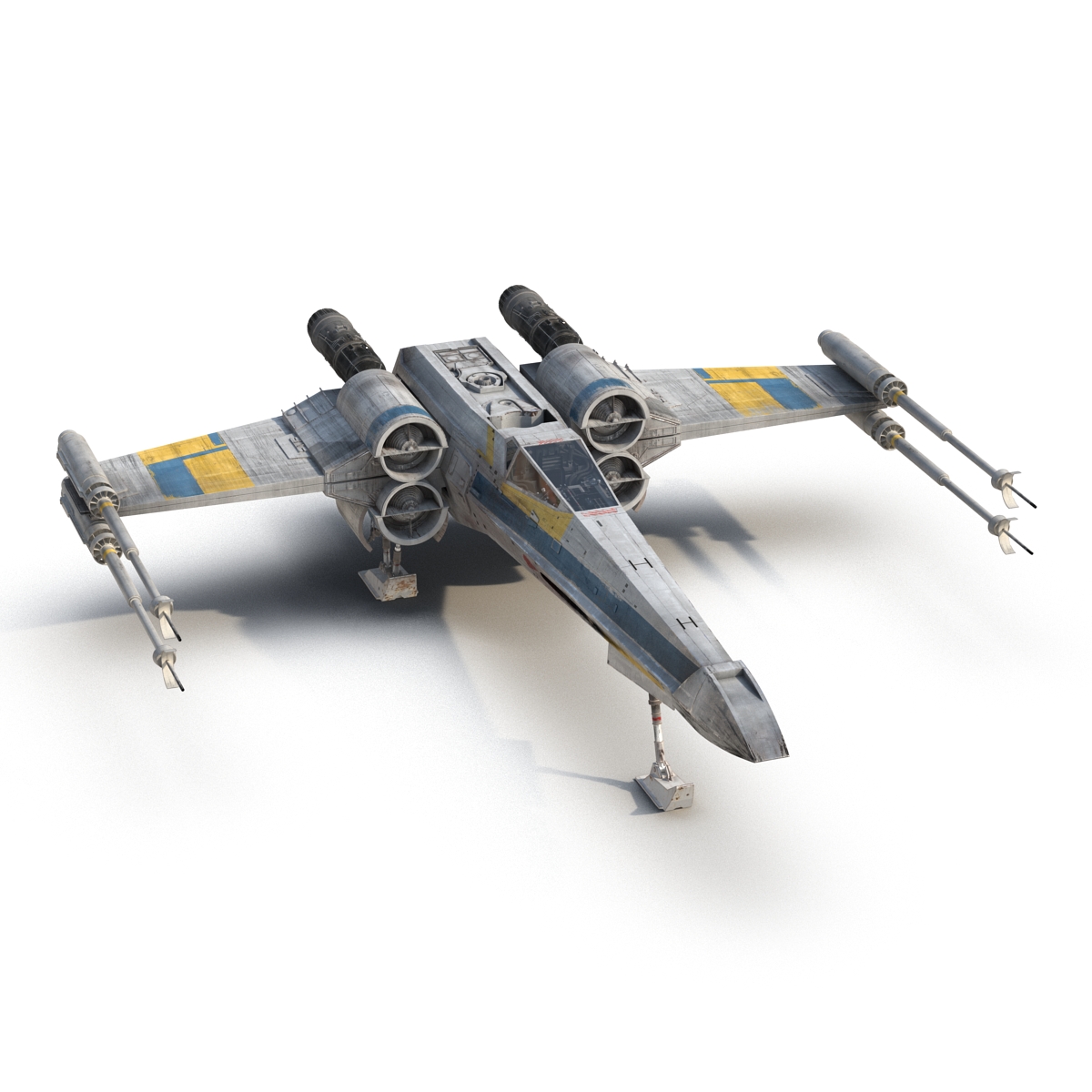 3D model Star Wars X Wing Starfighter Blue 2