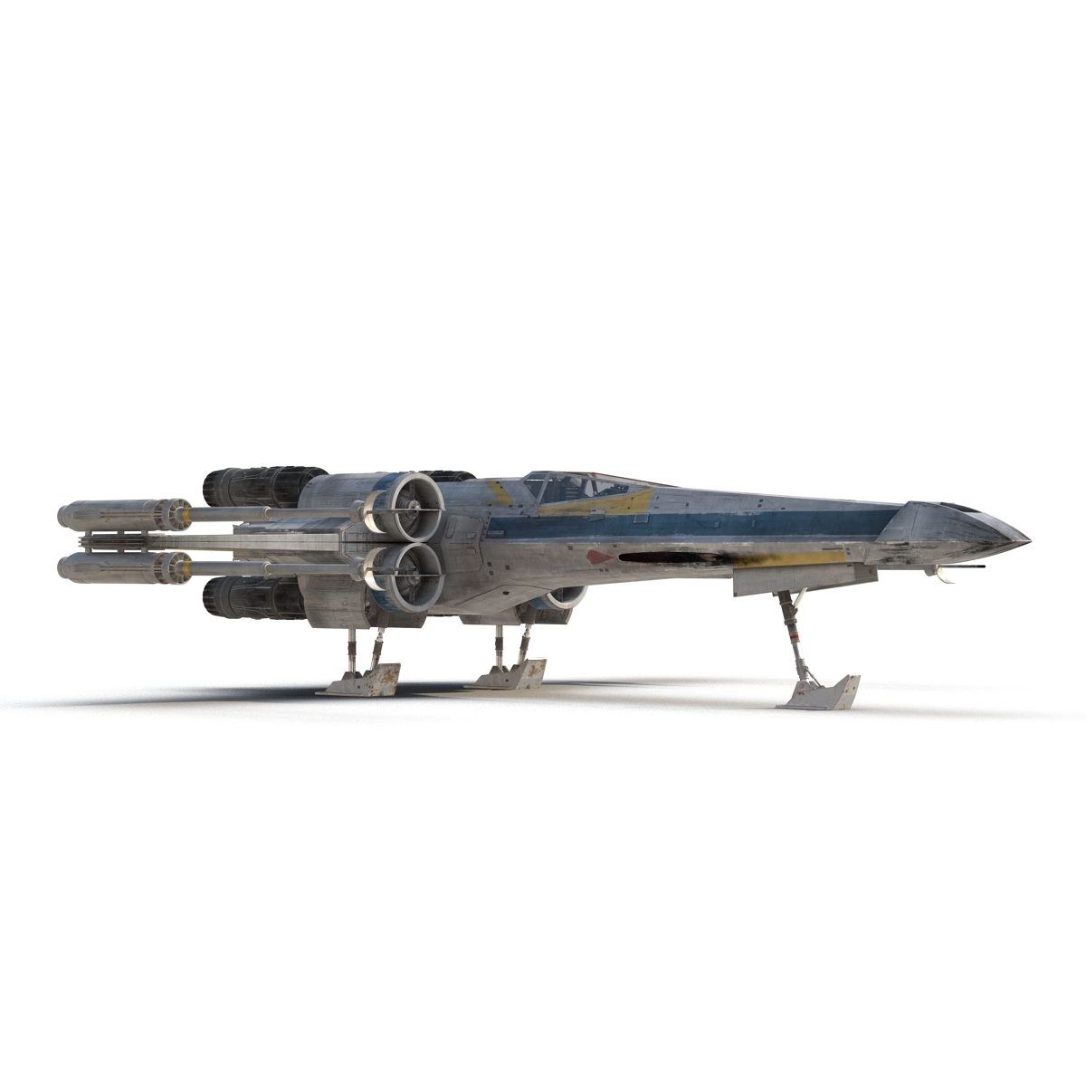 3D model Star Wars X Wing Starfighter Blue 2