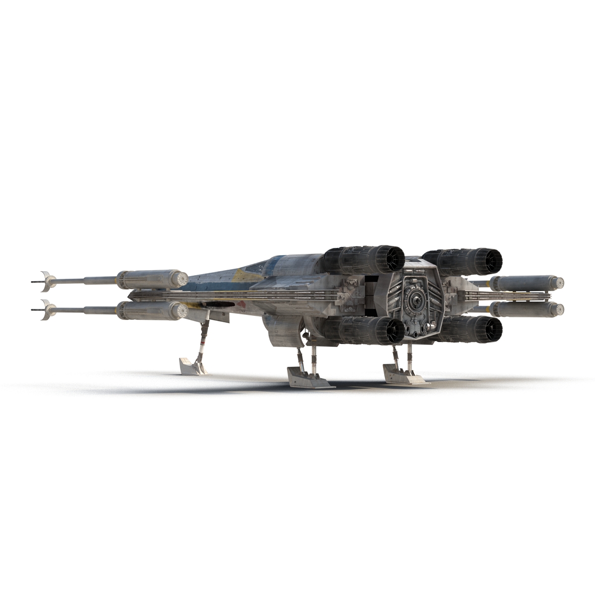 3D model Star Wars X Wing Starfighter Blue 2