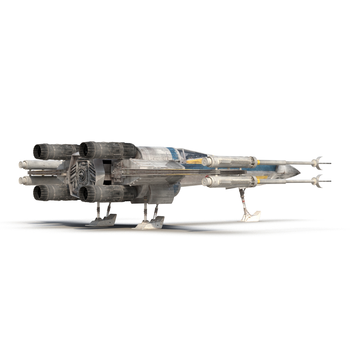 3D model Star Wars X Wing Starfighter Blue 2