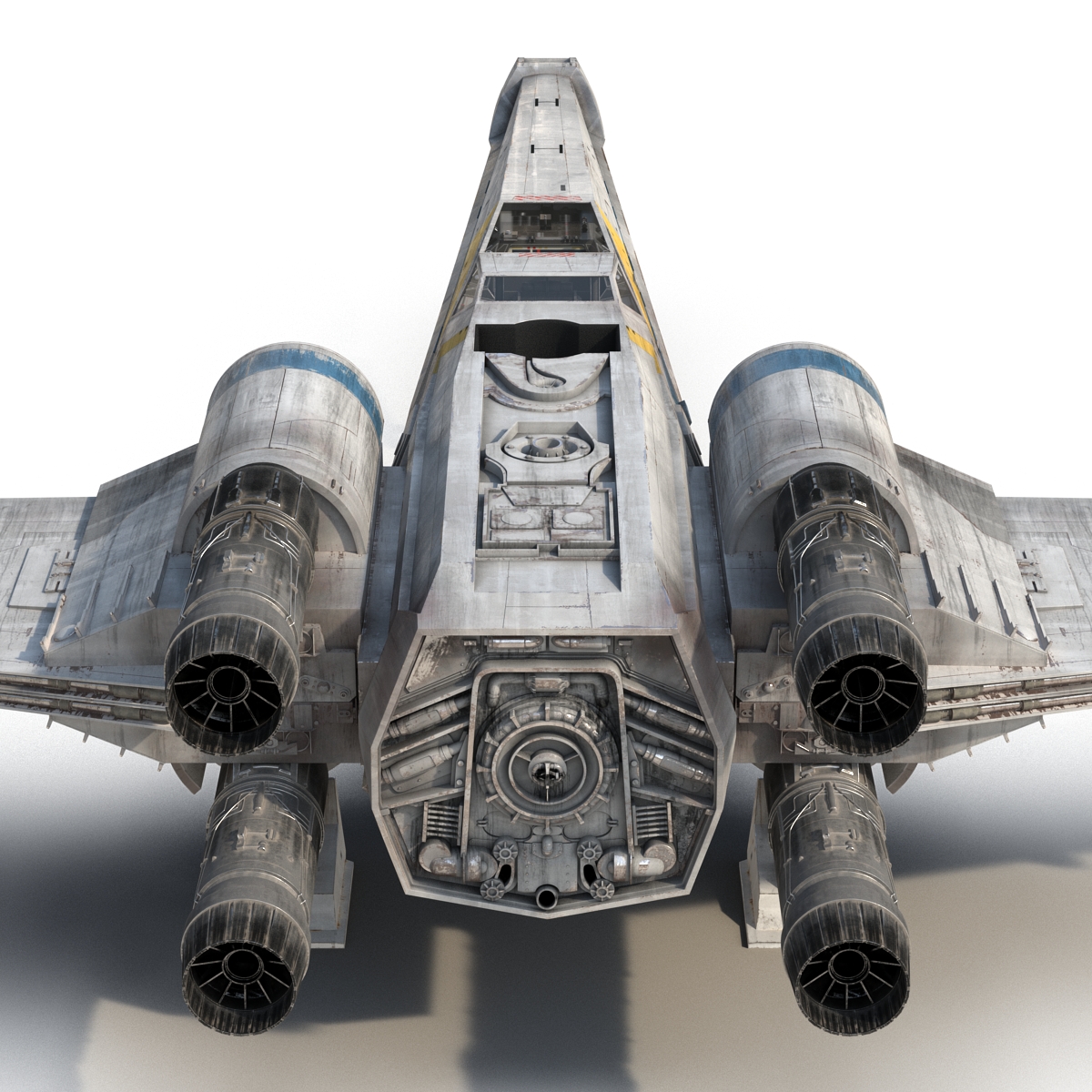 3D model Star Wars X Wing Starfighter Blue 2