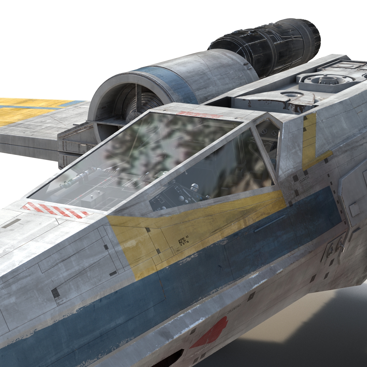 3D model Star Wars X Wing Starfighter Blue 2