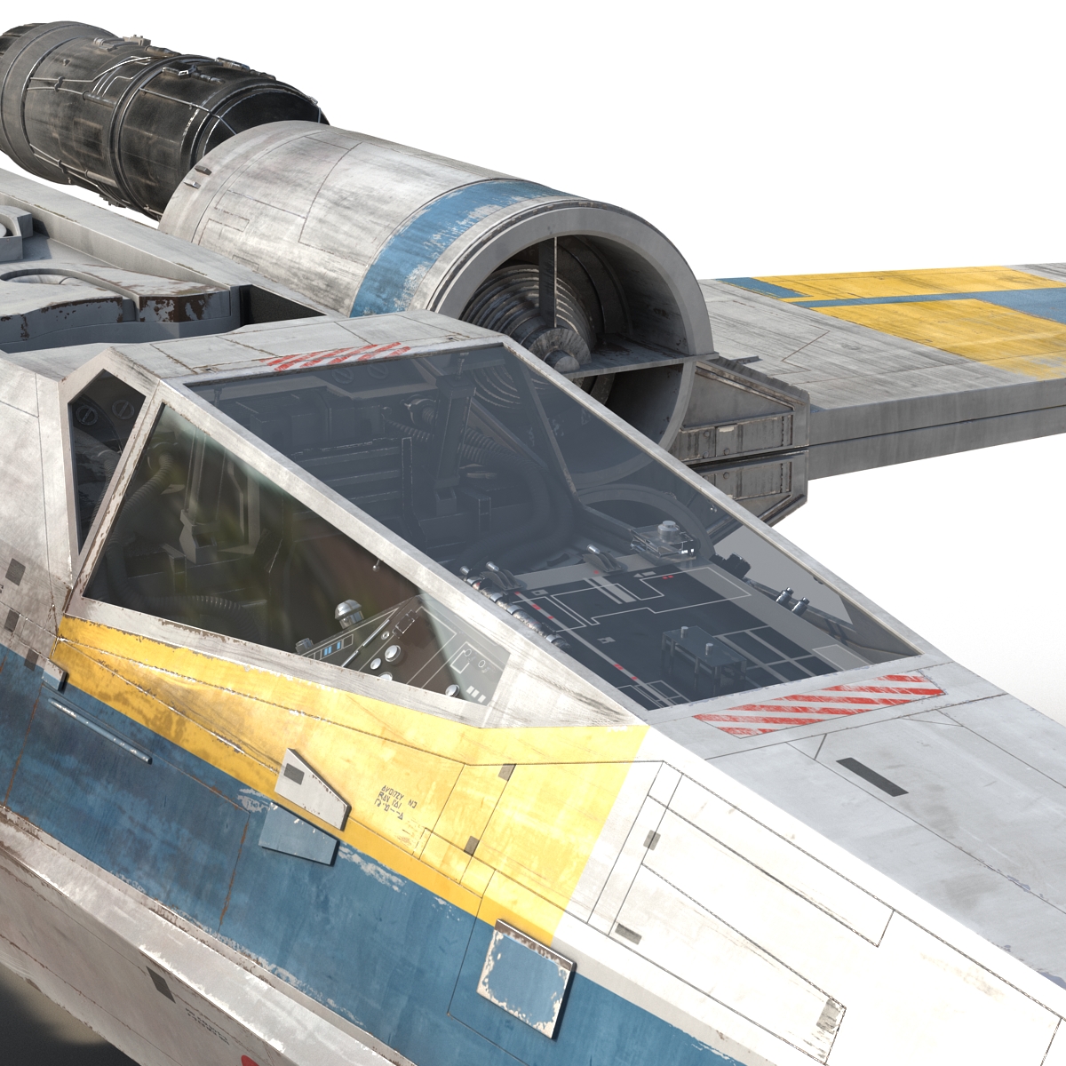 3D model Star Wars X Wing Starfighter Blue 2