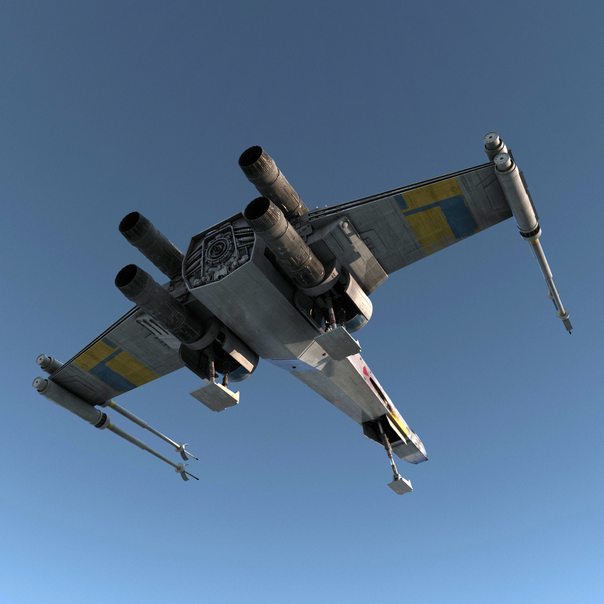 3D model Star Wars X Wing Starfighter Blue 2