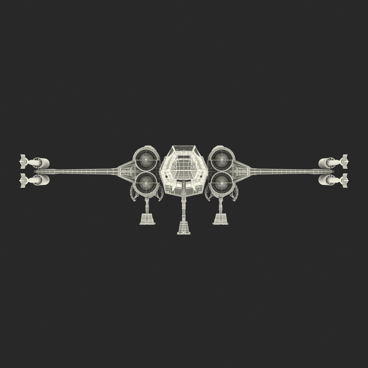 3D model Star Wars X Wing Starfighter Blue 2