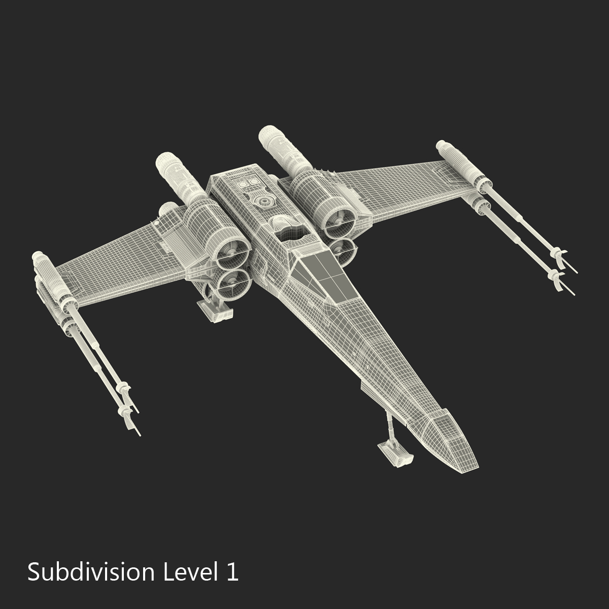 Star Wars X Wing Starfighter Red 2 3D model