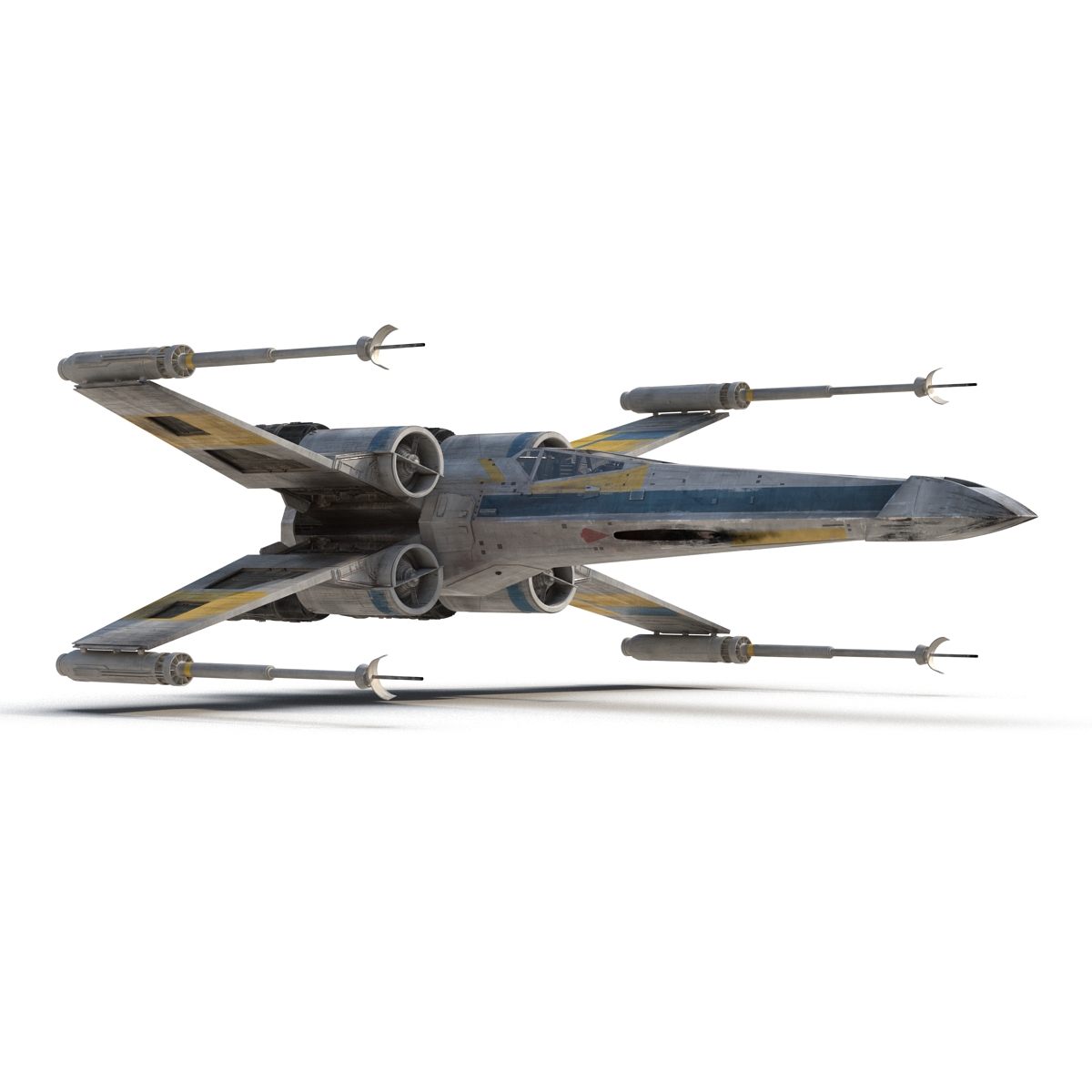 3D model Star Wars X Wing Starfighter Rigged Blue