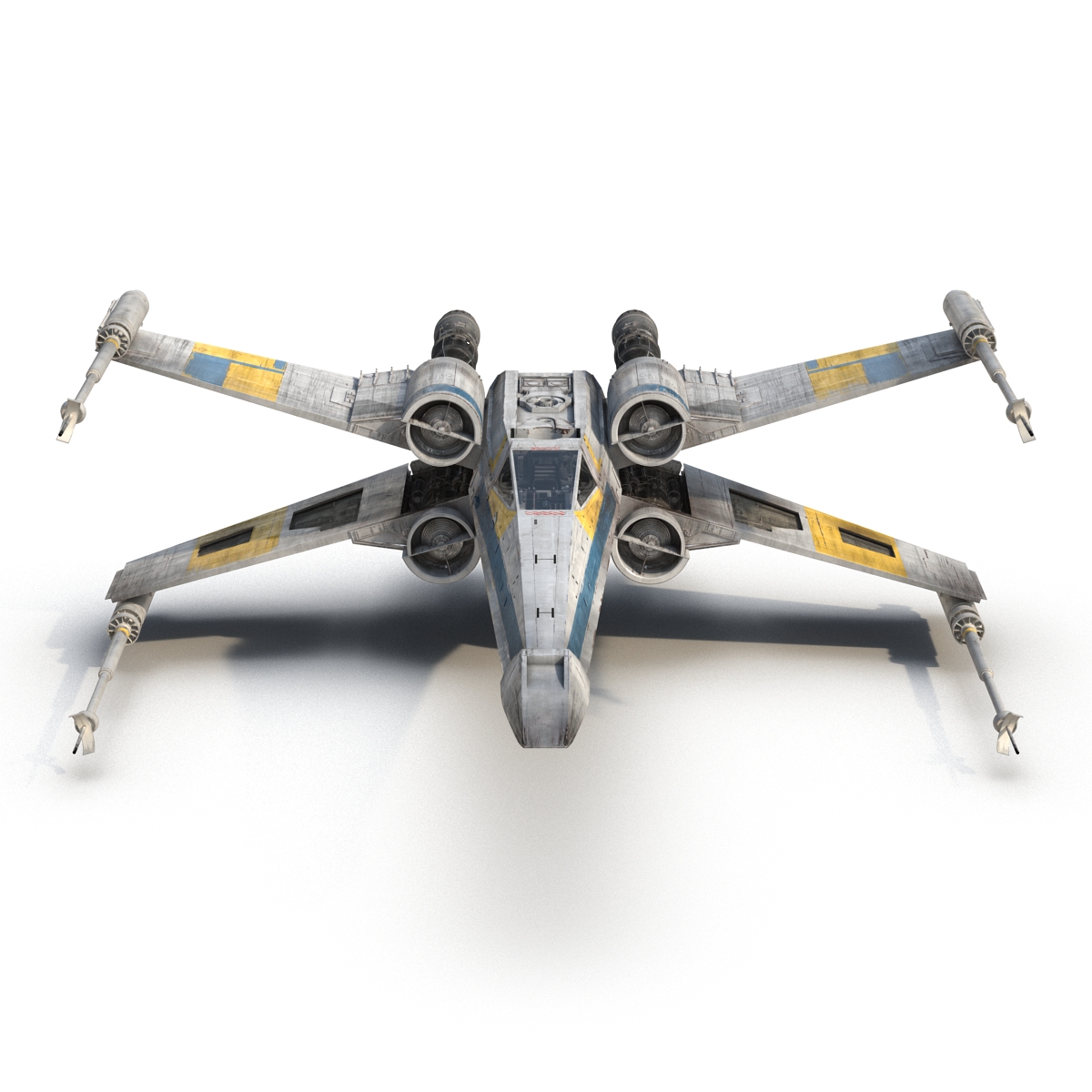 3D model Star Wars X Wing Starfighter Rigged Blue