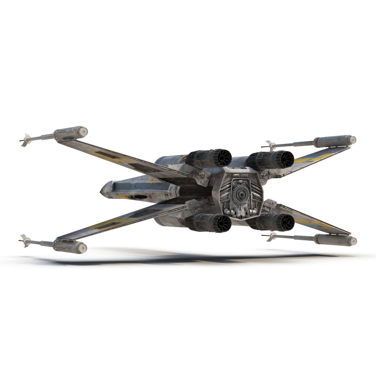 3D model Star Wars X Wing Starfighter Rigged Blue