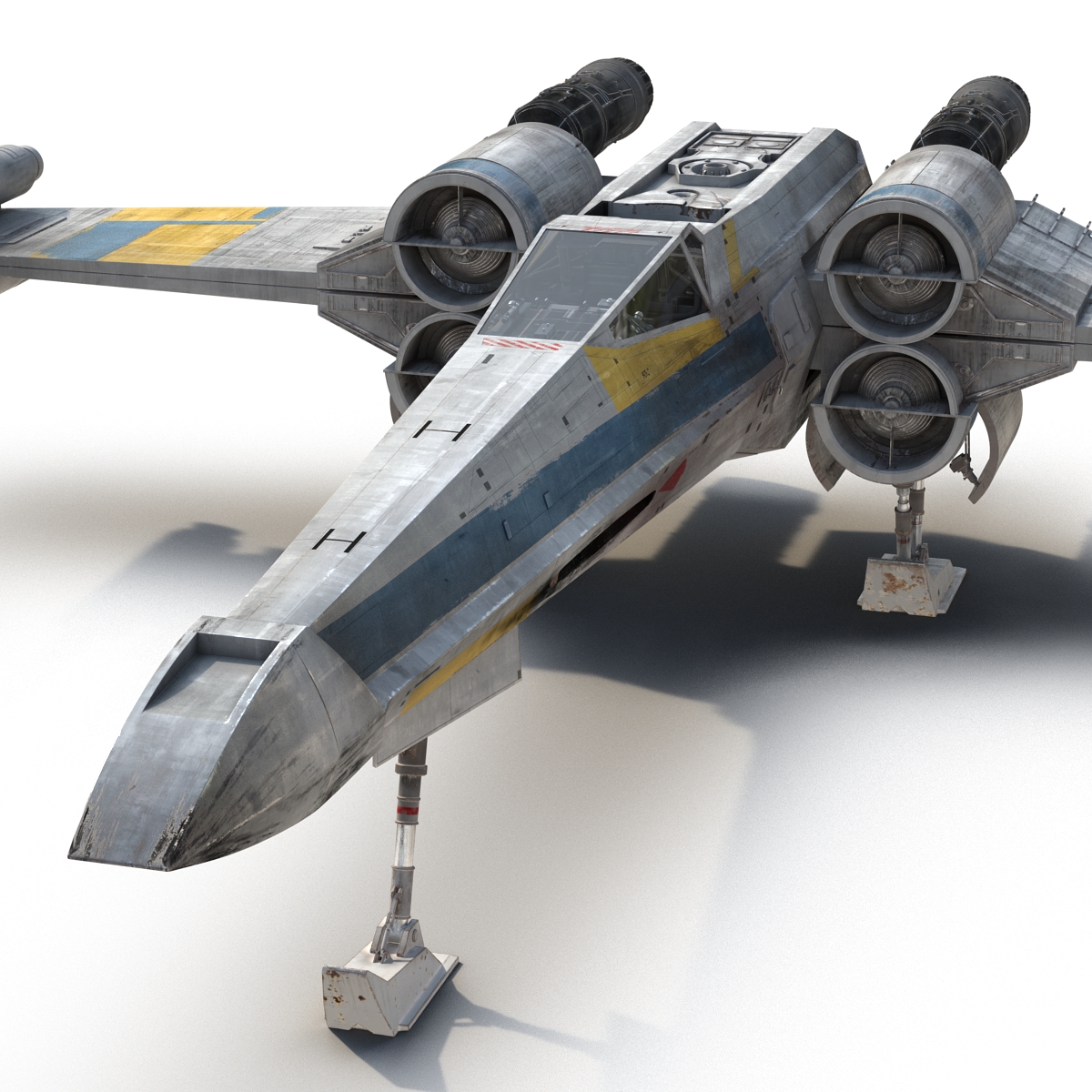 3D model Star Wars X Wing Starfighter Rigged Blue