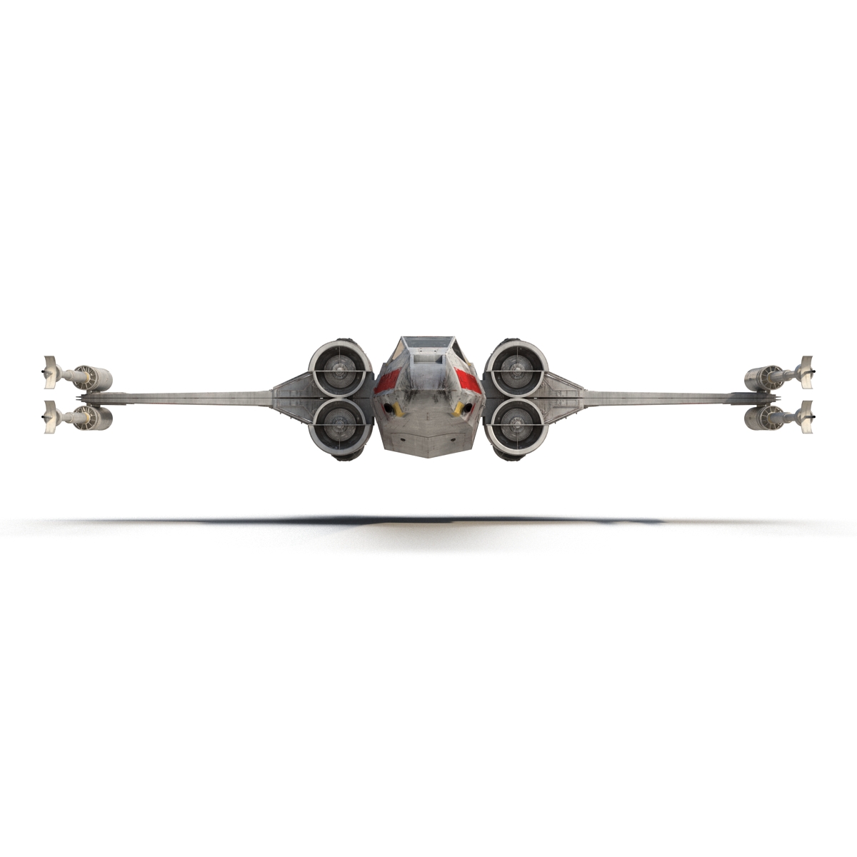 Star Wars X Wing Starfighter Rigged Red 3D model