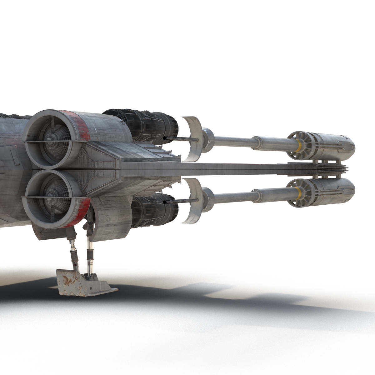 Star Wars X Wing Starfighter Rigged Red 3D model