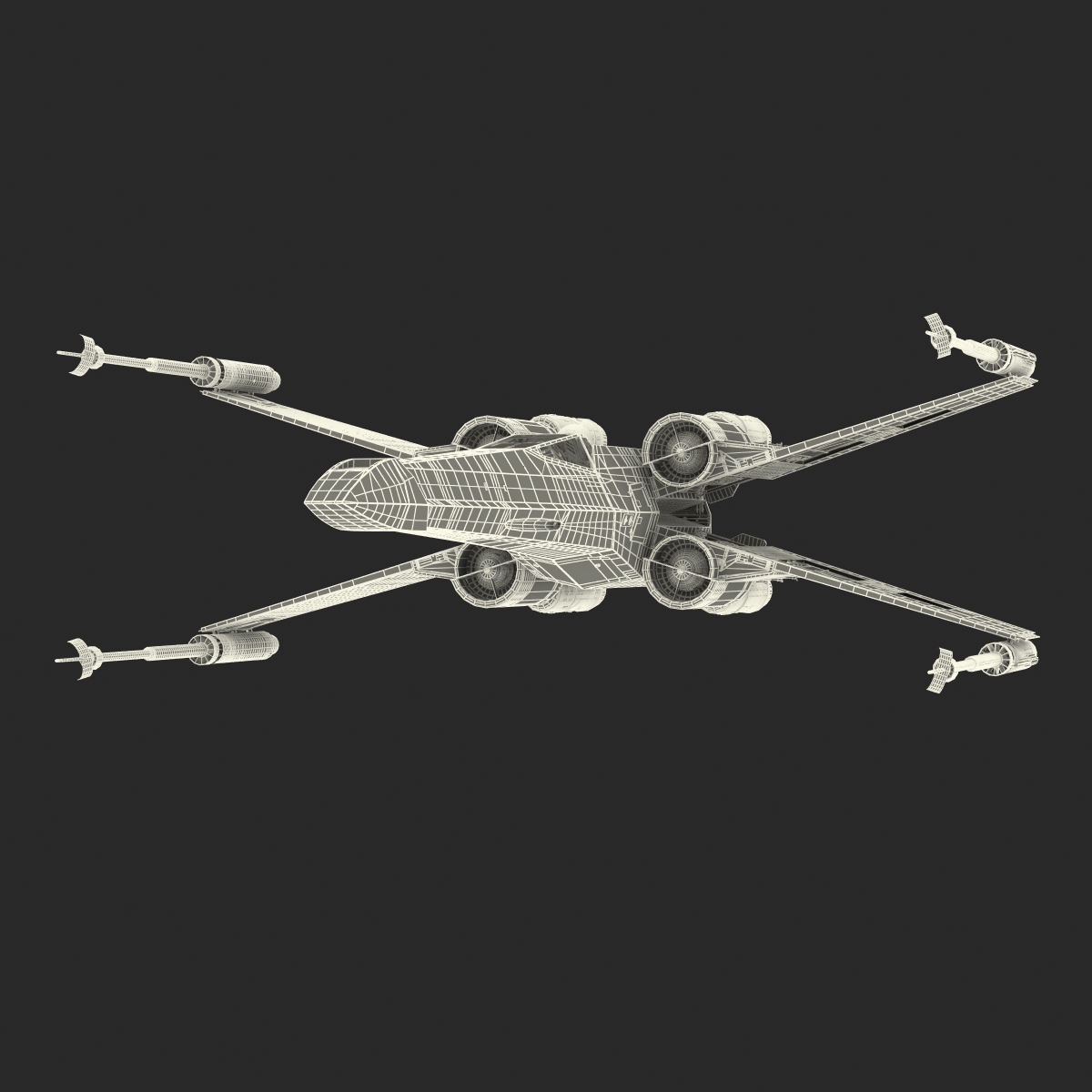 Star Wars X Wing Starfighter and R2D2 Yellow 3D model