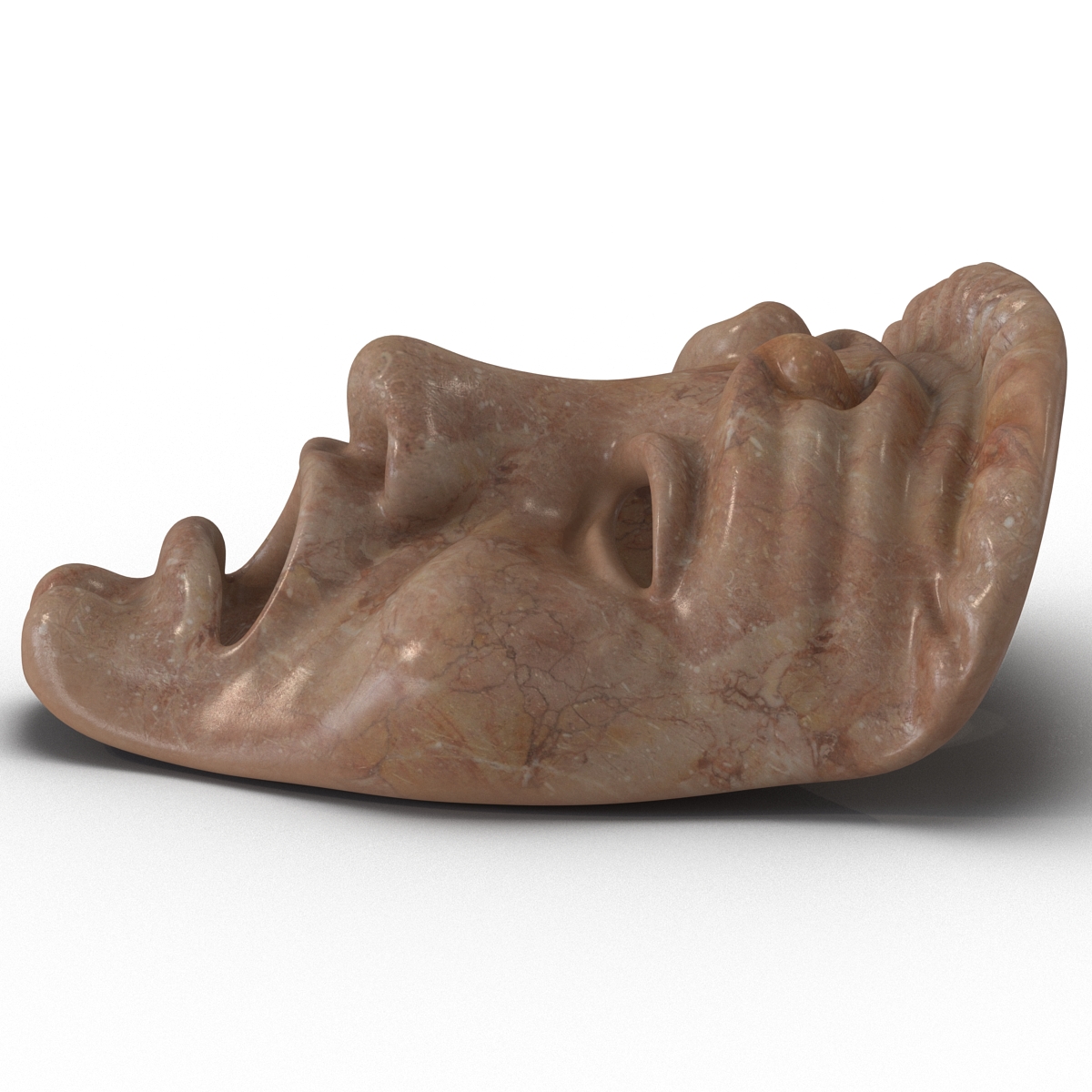 3D Theatre Tragedy Mask Red Marble