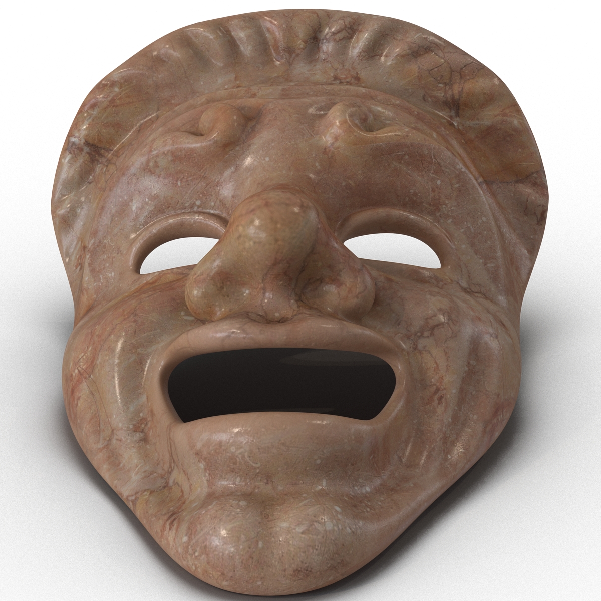 3D Theatre Masks Set Red Marble model