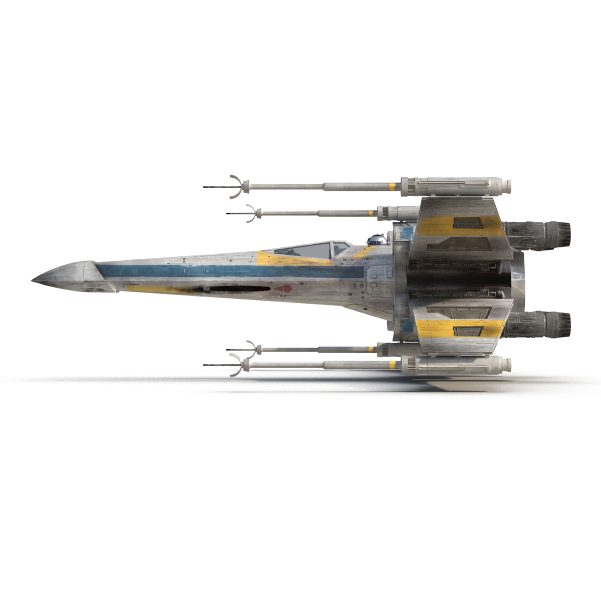 Star Wars X Wing Starfighter and R2D2 Blue 3D