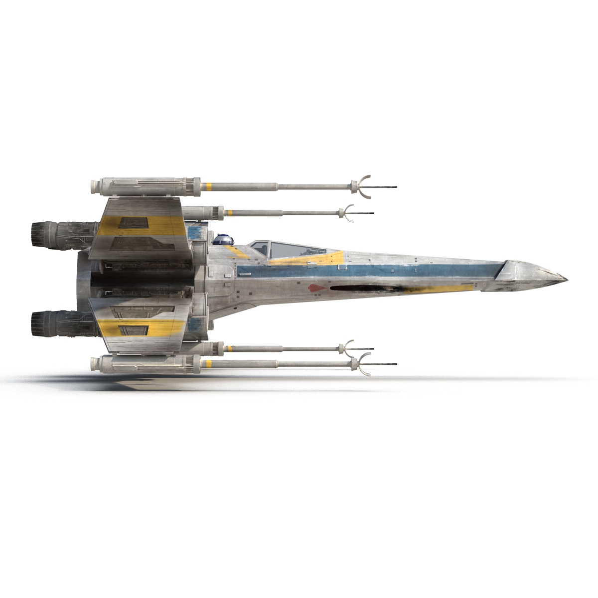 Star Wars X Wing Starfighter and R2D2 Blue 3D