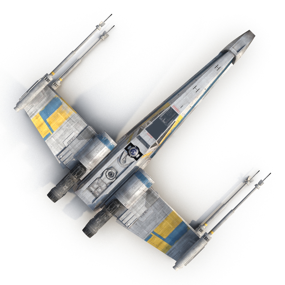 Star Wars X Wing Starfighter and R2D2 Blue 3D