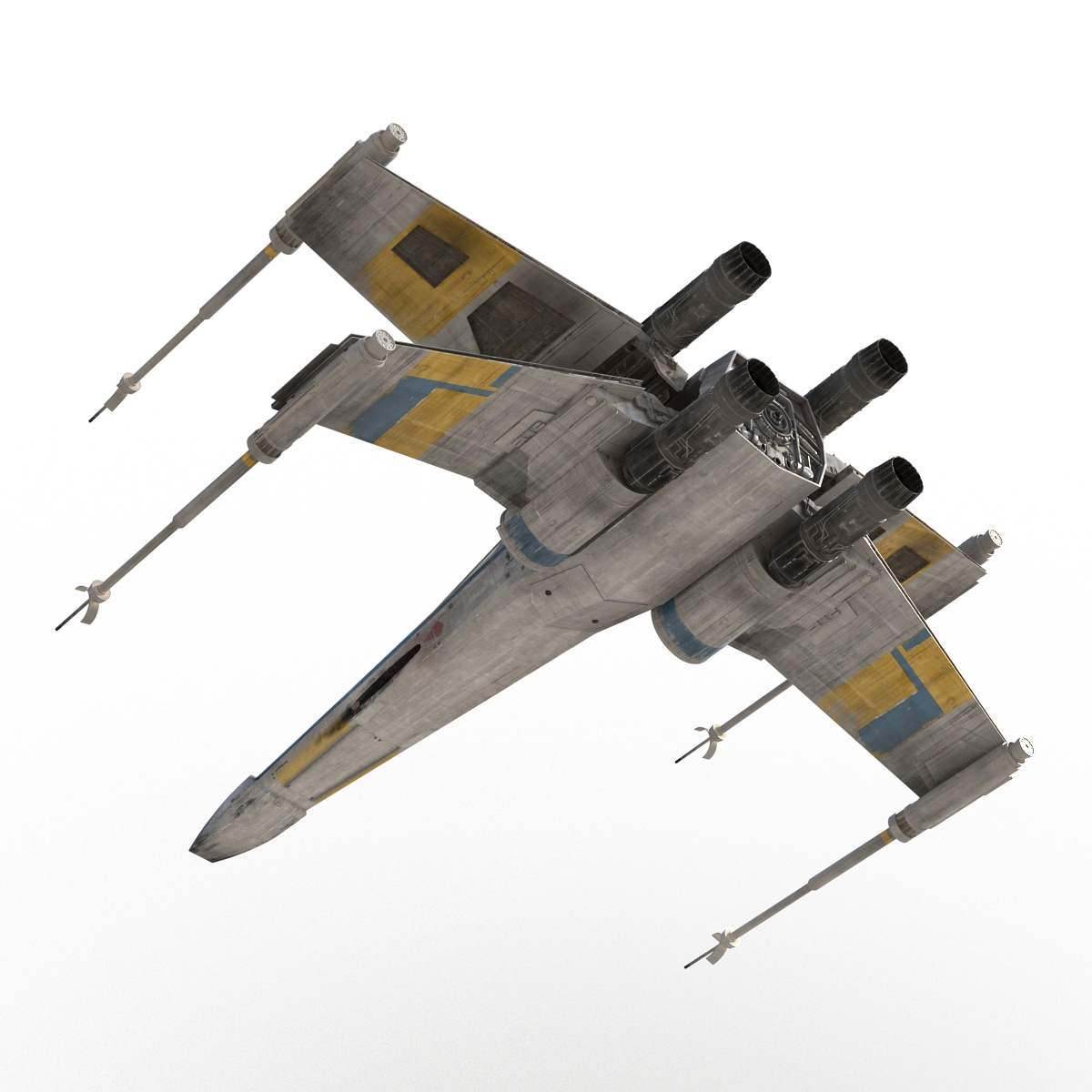 Star Wars X Wing Starfighter and R2D2 Blue 3D