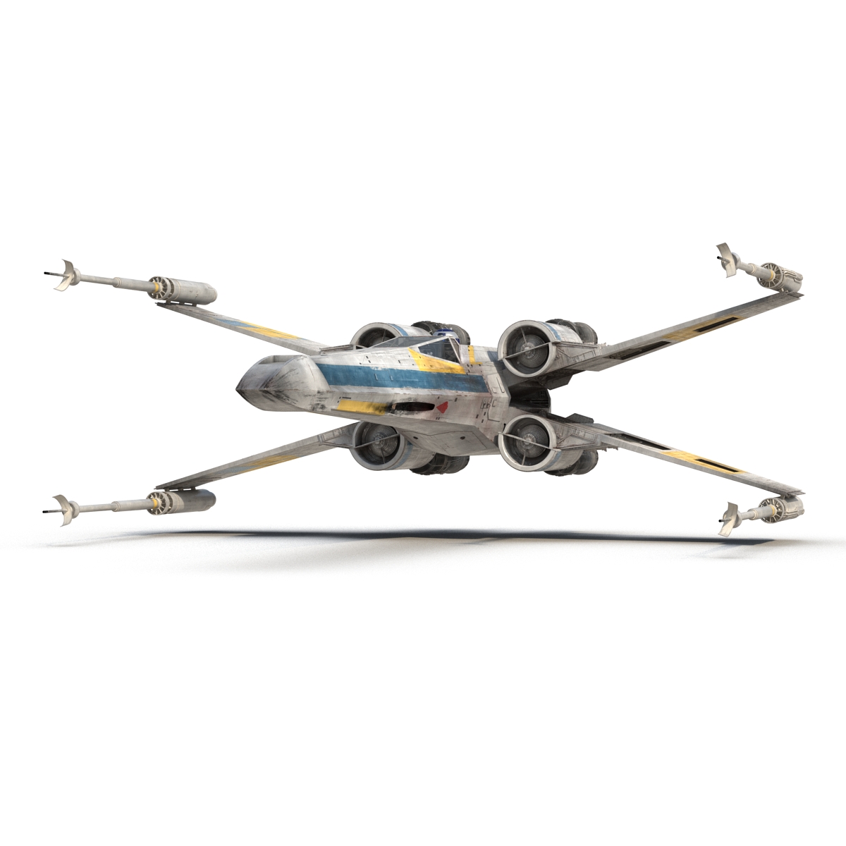 Star Wars X Wing Starfighter and R2D2 Blue 3D