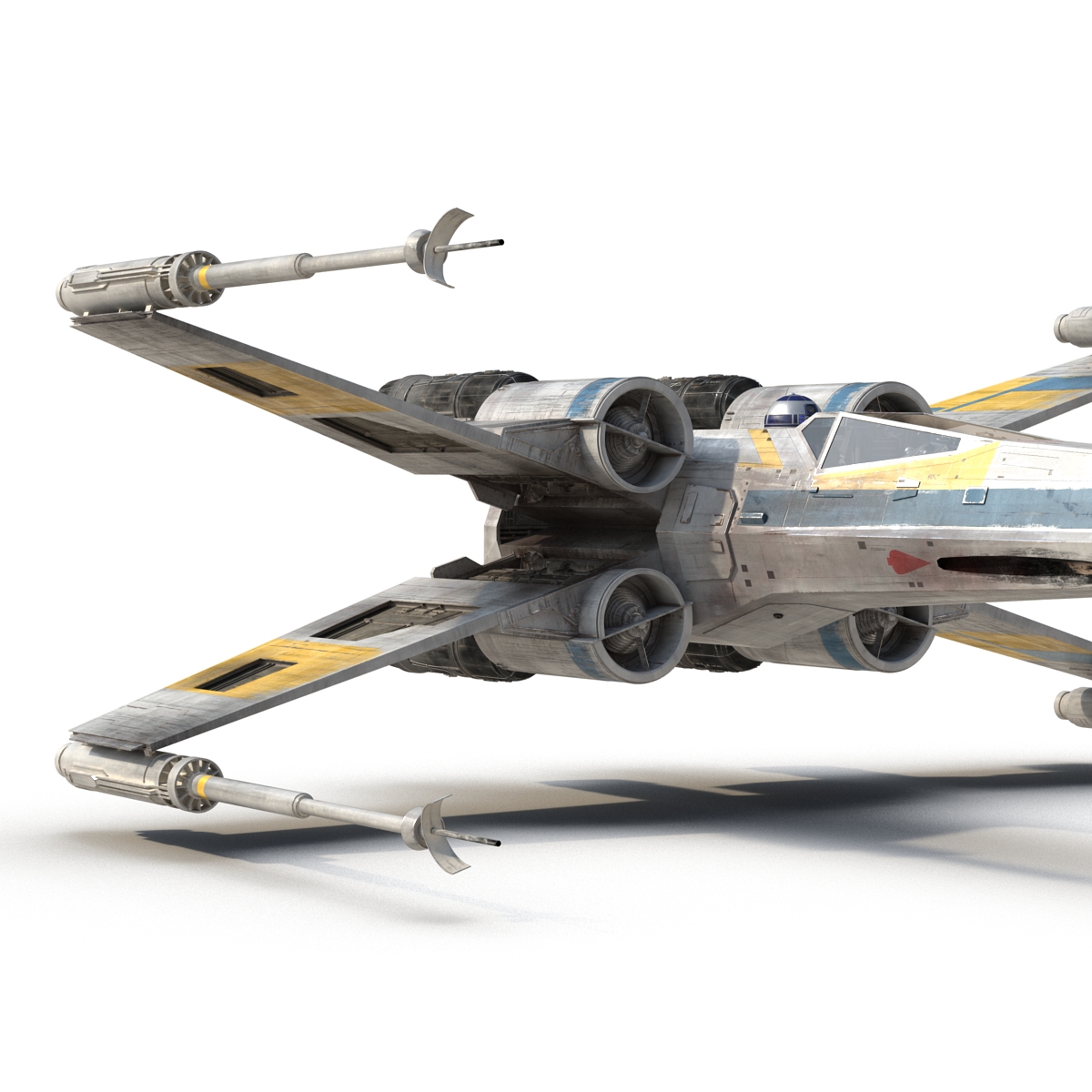 Star Wars X Wing Starfighter and R2D2 Blue 3D