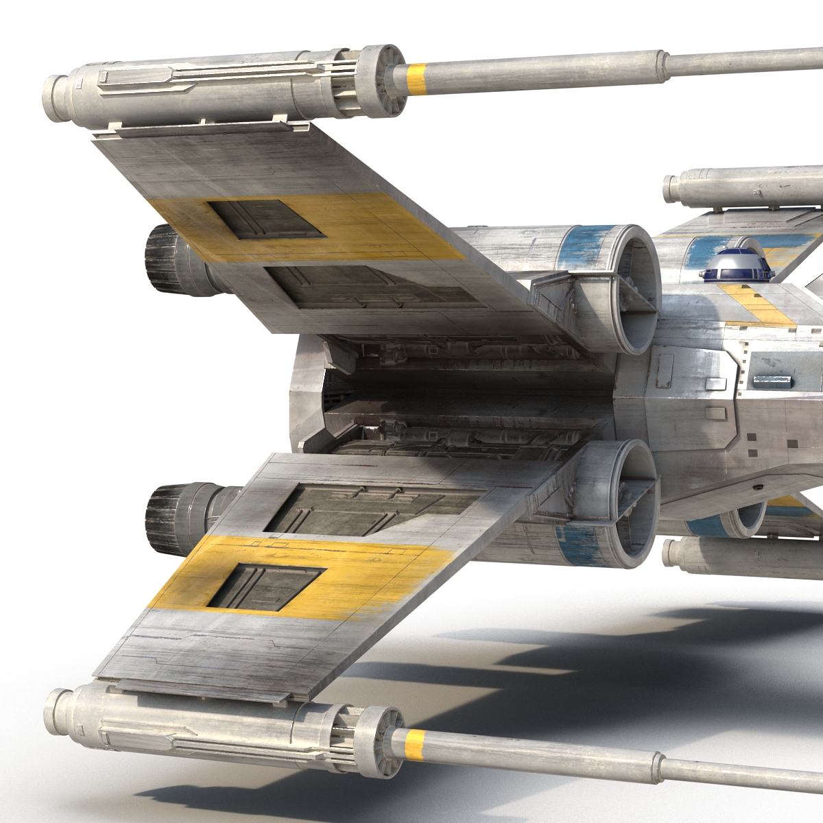 Star Wars X Wing Starfighter and R2D2 Blue 3D