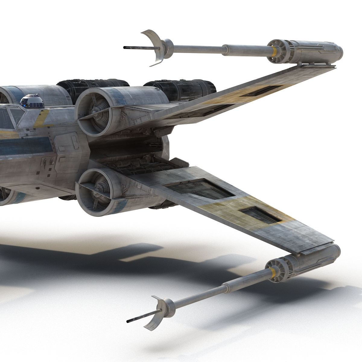 Star Wars X Wing Starfighter and R2D2 Blue 3D