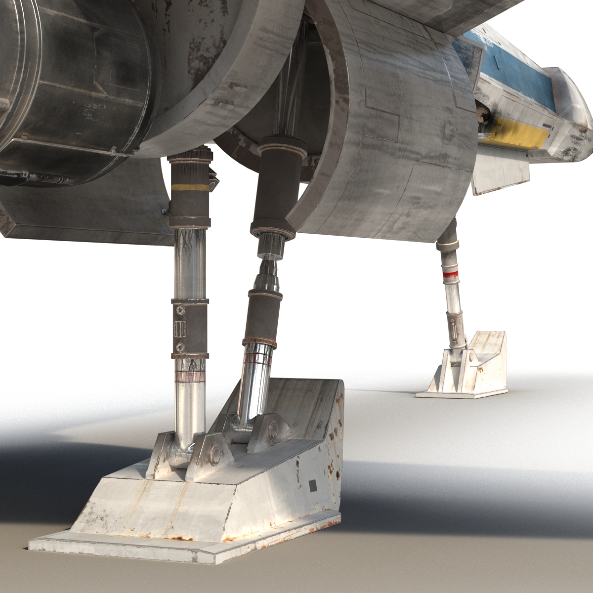 Star Wars X Wing Starfighter and R2D2 Rigged Blue 3D model