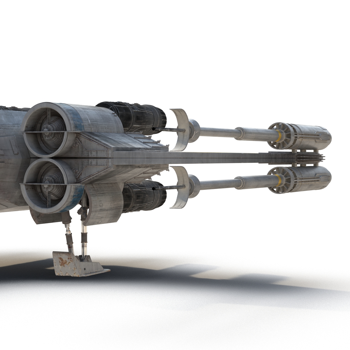 Star Wars X Wing Starfighter and R2D2 Rigged Blue 3D model