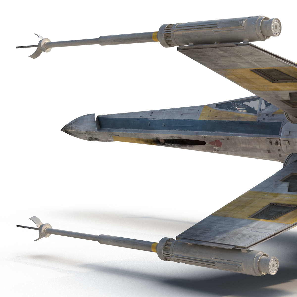 Star Wars X Wing Starfighter and R2D2 Rigged Blue 3D model