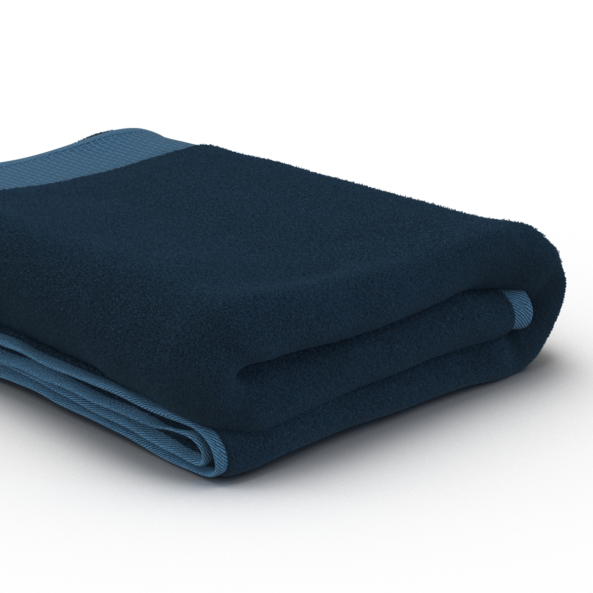 Towel Blue with Fur 3D model