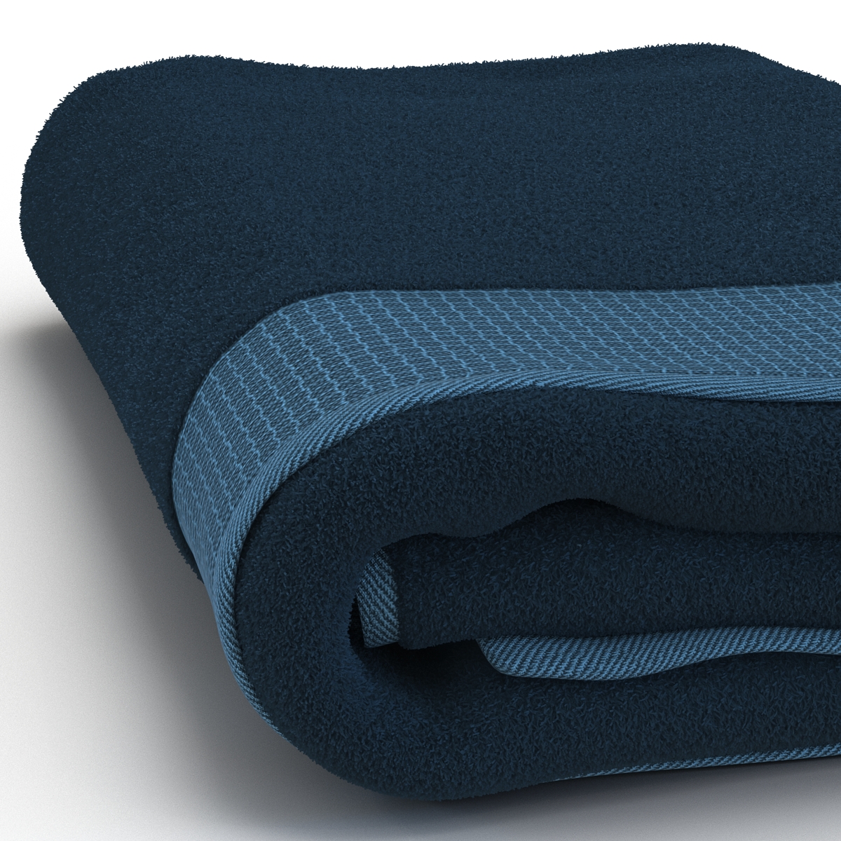 Towel Blue with Fur 3D model