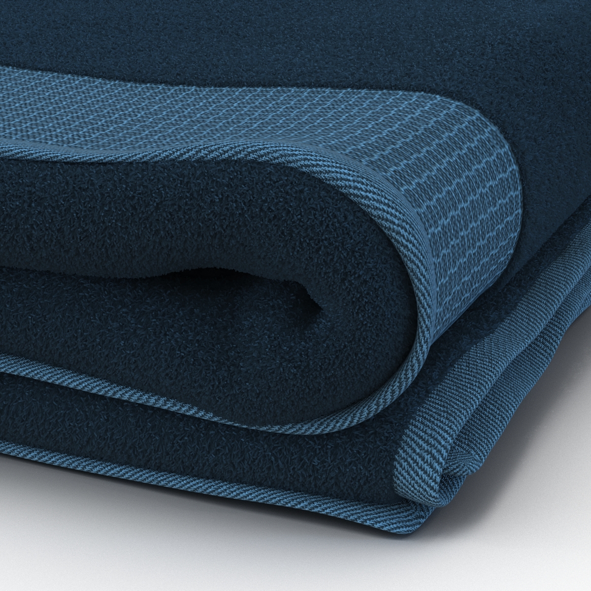 Towel Blue with Fur 3D model