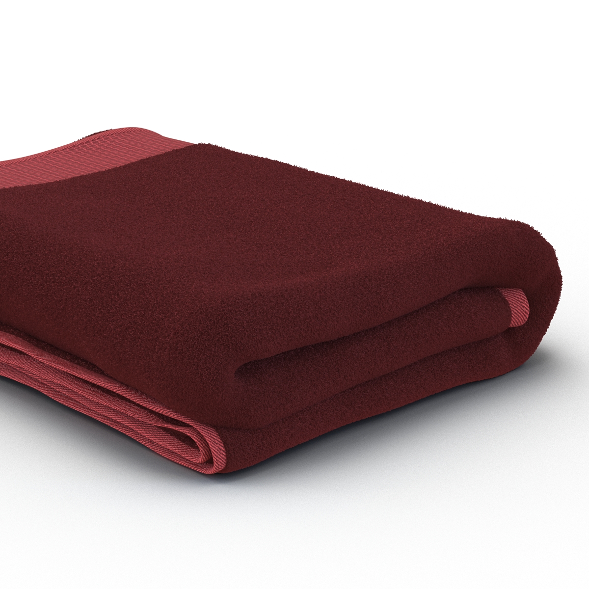 3D Towel Red with Fur model