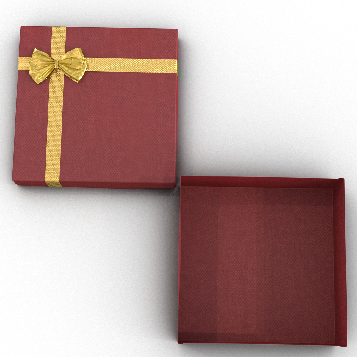 3D Giftbox 4 Red model