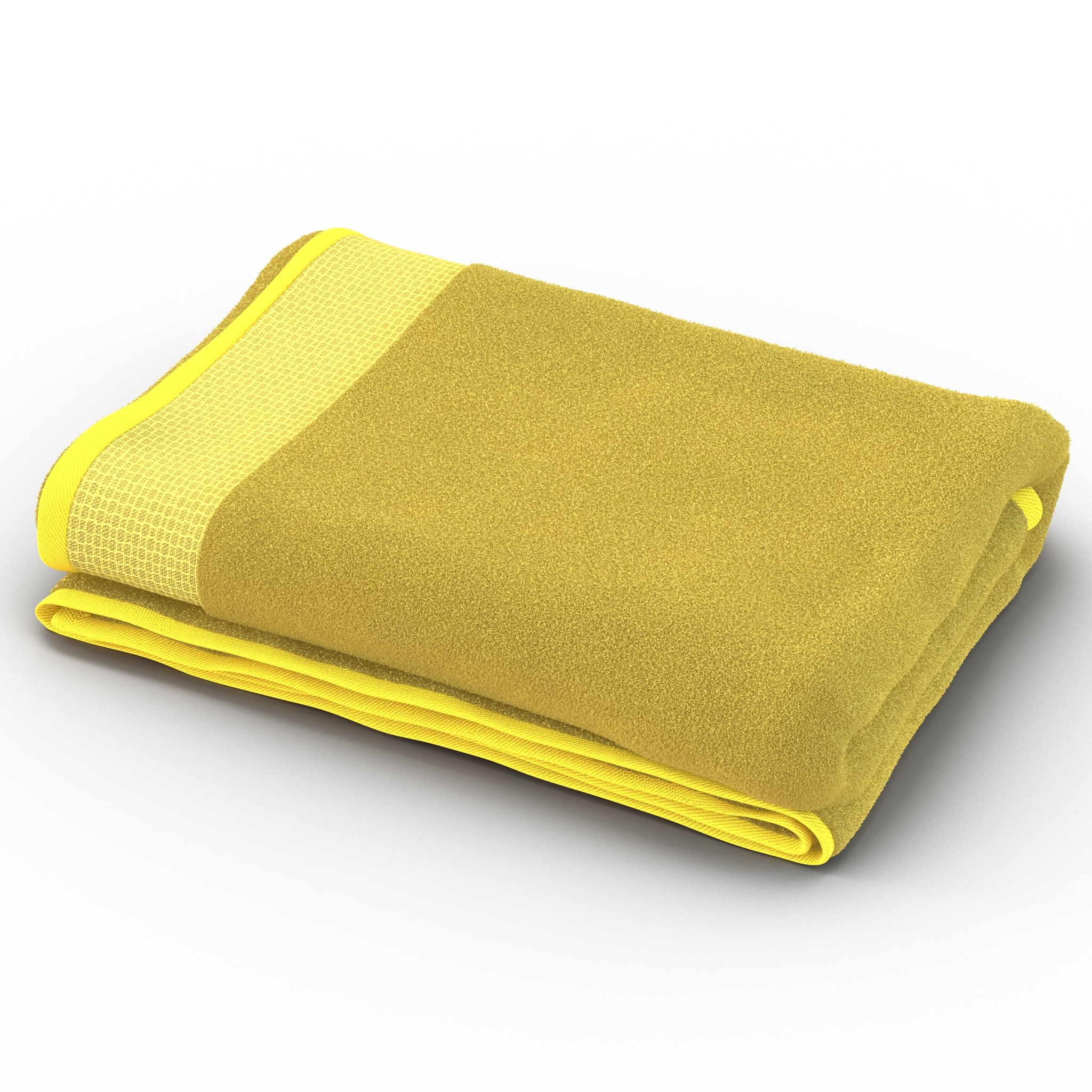 3D Towel Yellow with Fur