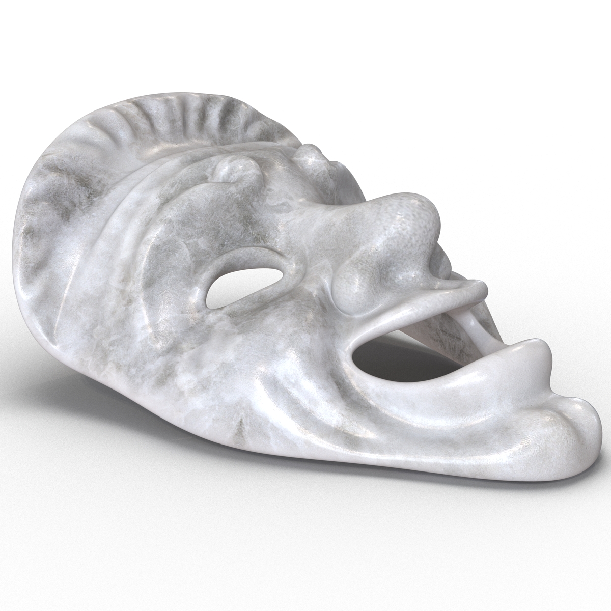 3D model Theatre Masks Set White Marble