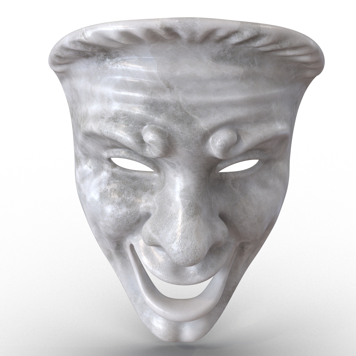 3D model Theatre Masks Set White Marble