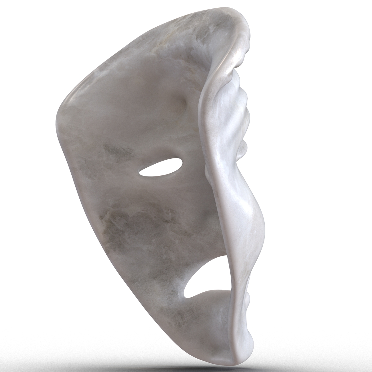 3D model Theatre Masks Set White Marble