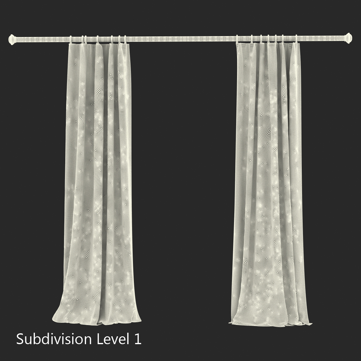 Curtain 5 Gray 3D model