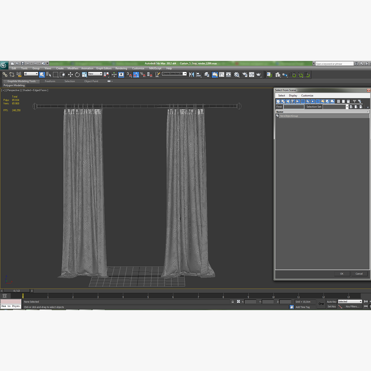 Curtain 5 Gray 3D model