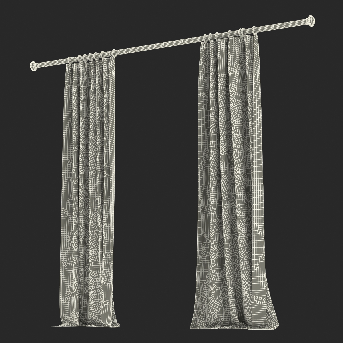 Curtain 5 Gray 3D model