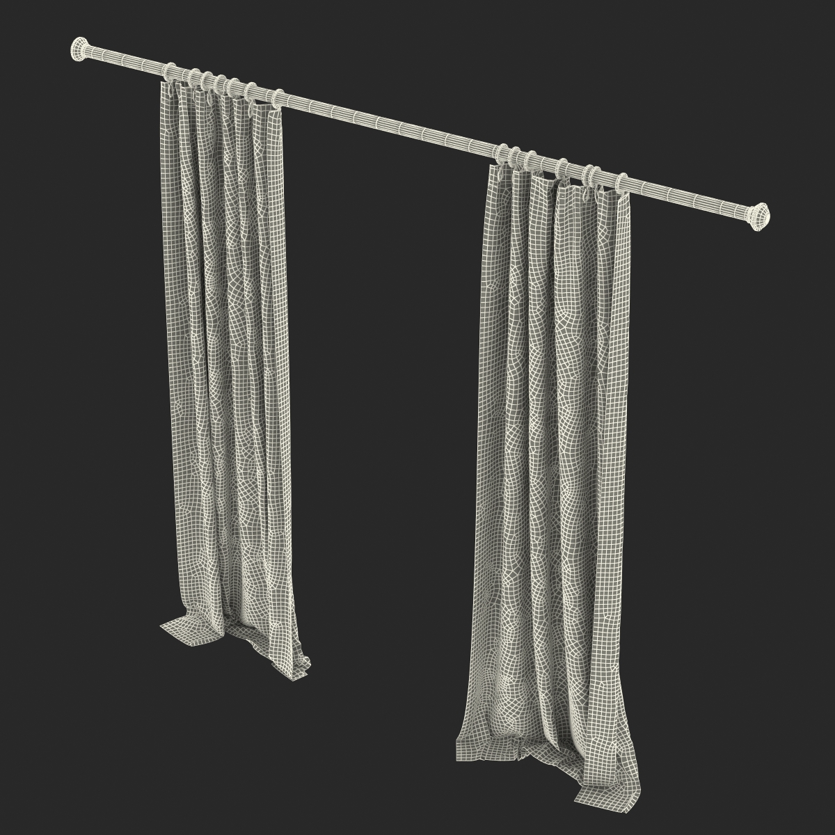 Curtain 5 Gray 3D model