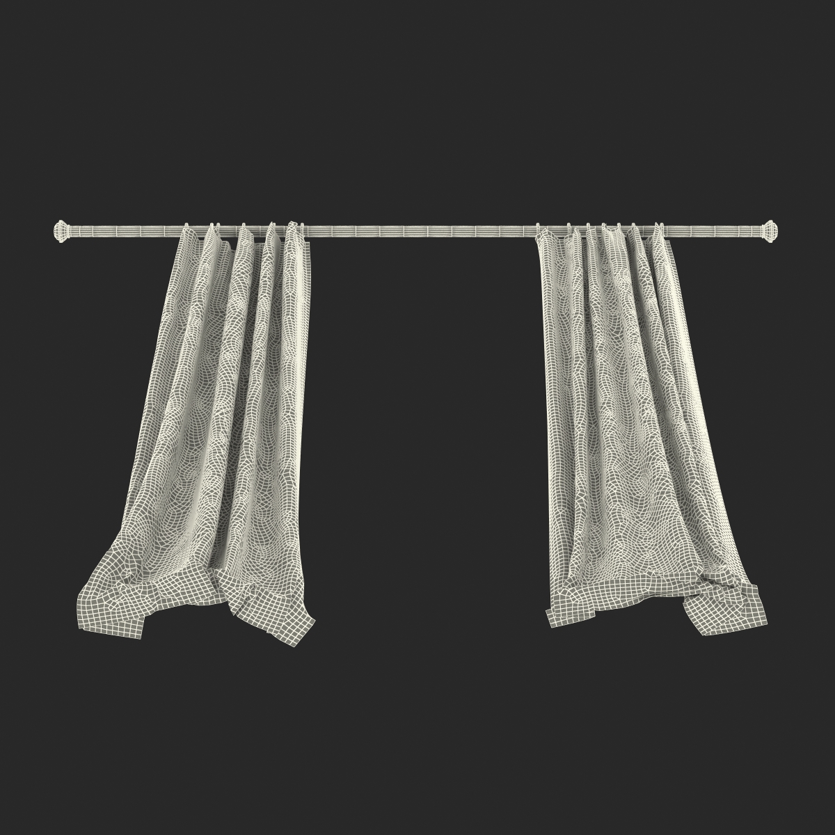 Curtain 5 Gray 3D model